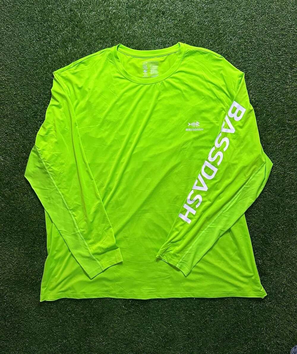 Bassdash BG1001-LDF Size 5XL Neon Green Long Sleeve Fishing Shirt